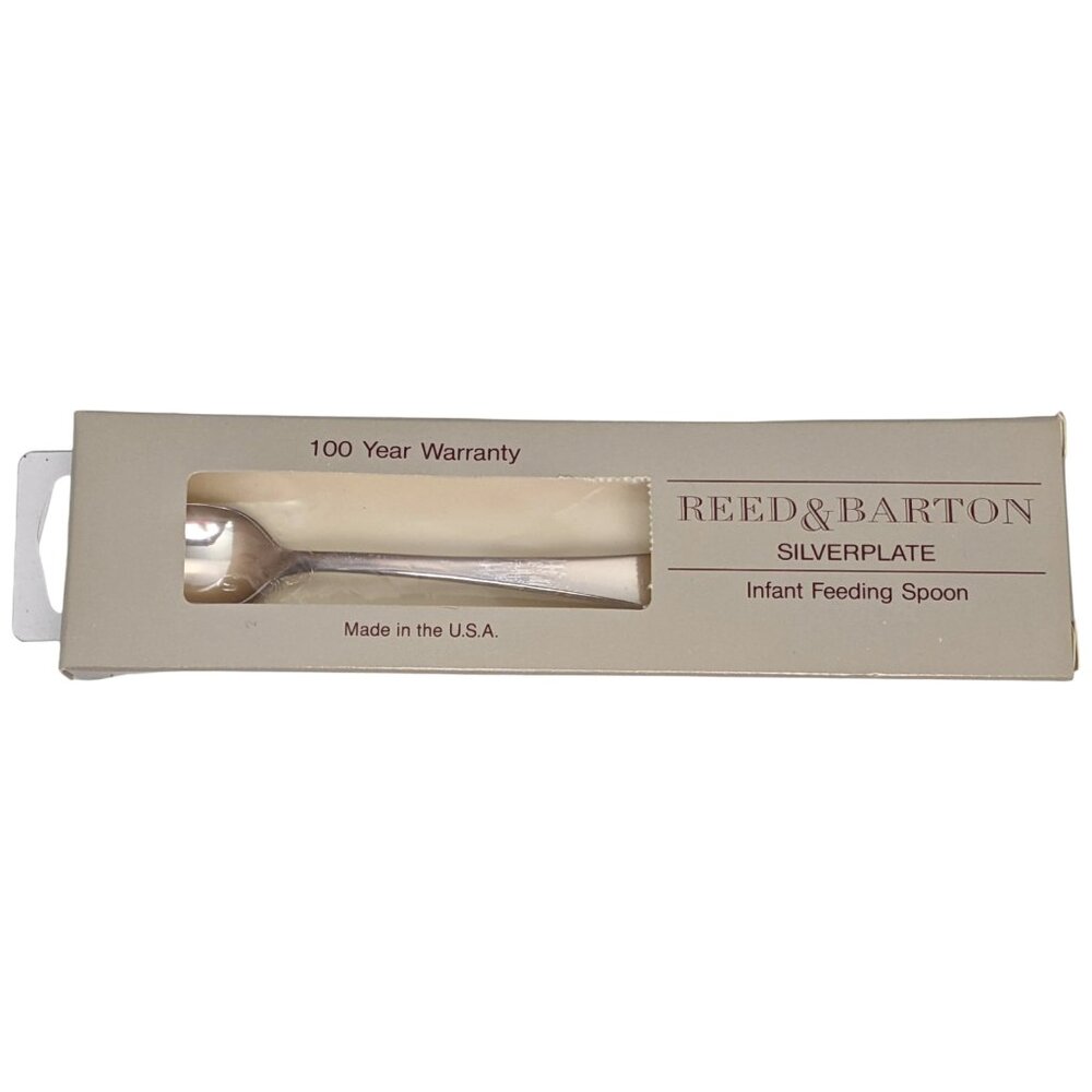 Reed & Barton Silverplate Infant Feeding Spoon Great Gift Idea USA Vtg Sealed